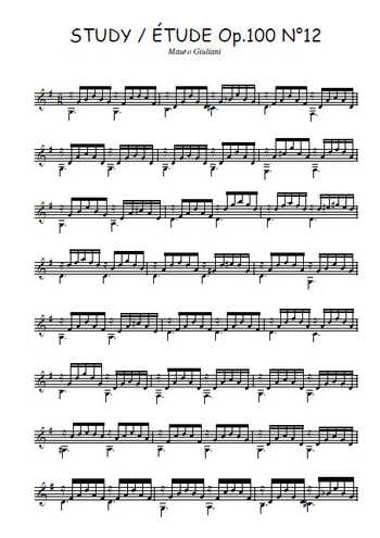 Op.100 Etude N°12 Partitions gratuites